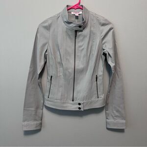 Betsey Johnson Gray Cotton Moto Jacket Size 2